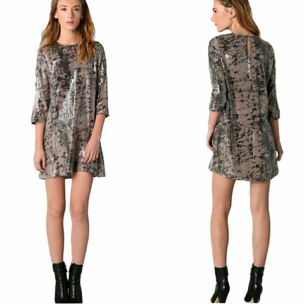 Parker sequined grey tie dye dress XS